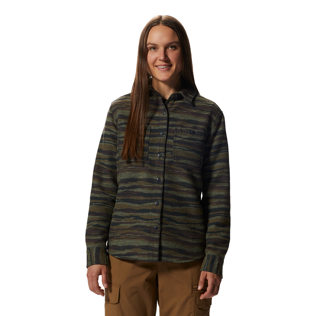 Mountain Hardwear - W Granite Peak Long Sleeve Flannel Shirt - corozo nut landscape print 239