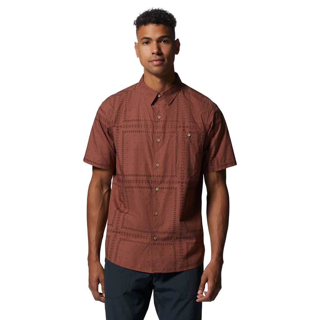 Mountain Hardwear - M Big Cottonwood SS Shirt - clay earth bandana grid 645