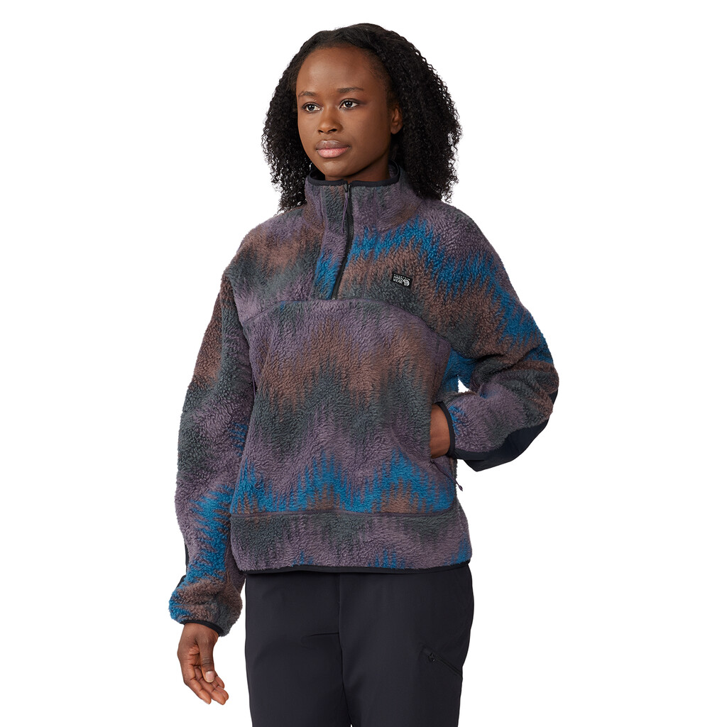 Mountain Hardwear - W HiCamp™ Fleece Printed Pullover - blurple zig zag print 598