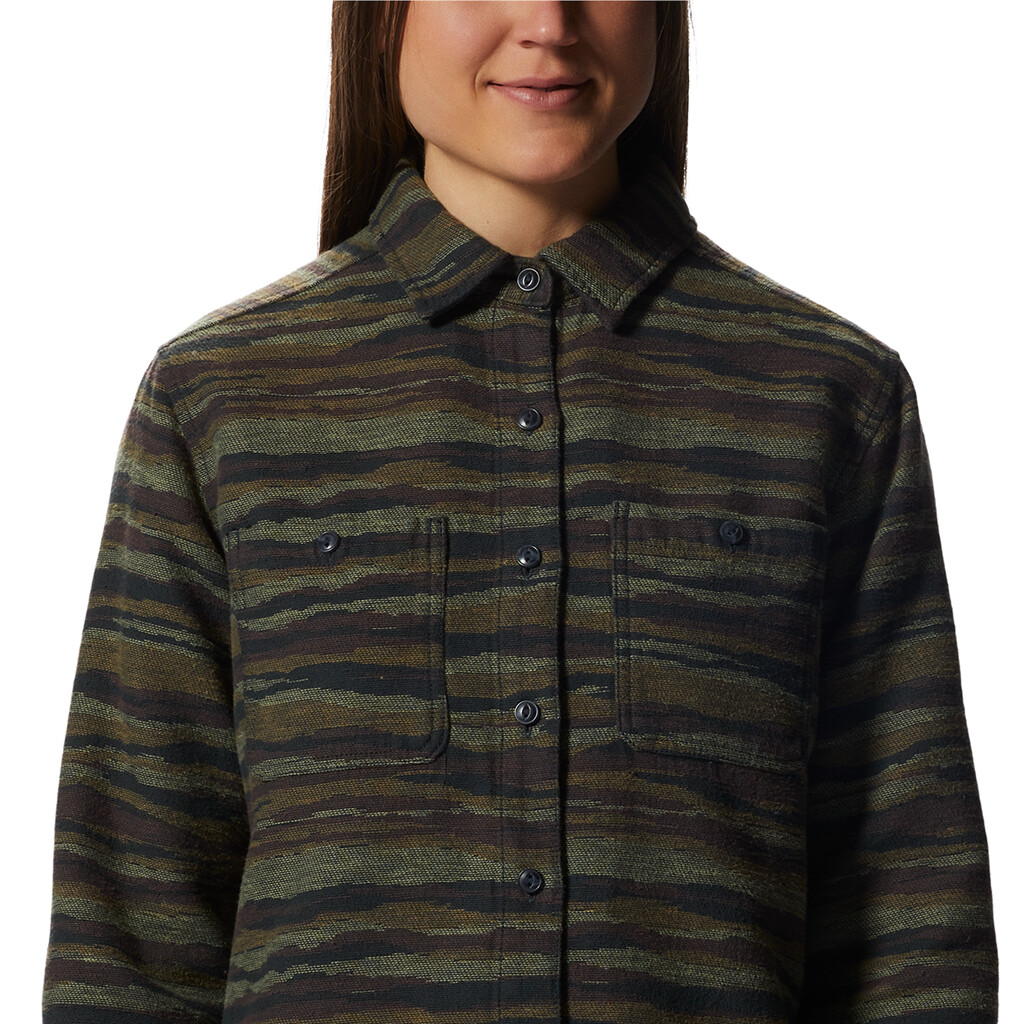 Mountain Hardwear - W Granite Peak Long Sleeve Flannel Shirt - corozo nut landscape print 239