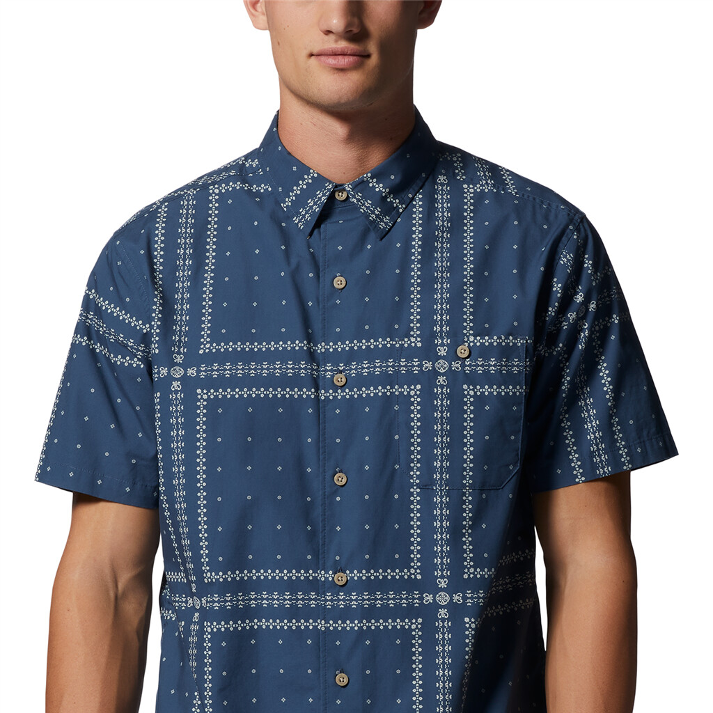 Mountain Hardwear - M Big Cottonwood SS Shirt - zinc bandana grid 493