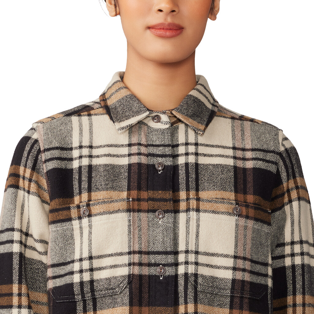 Mountain Hardwear - W Plusher Long Sleeve Shirt - oyster shell plaid print 289
