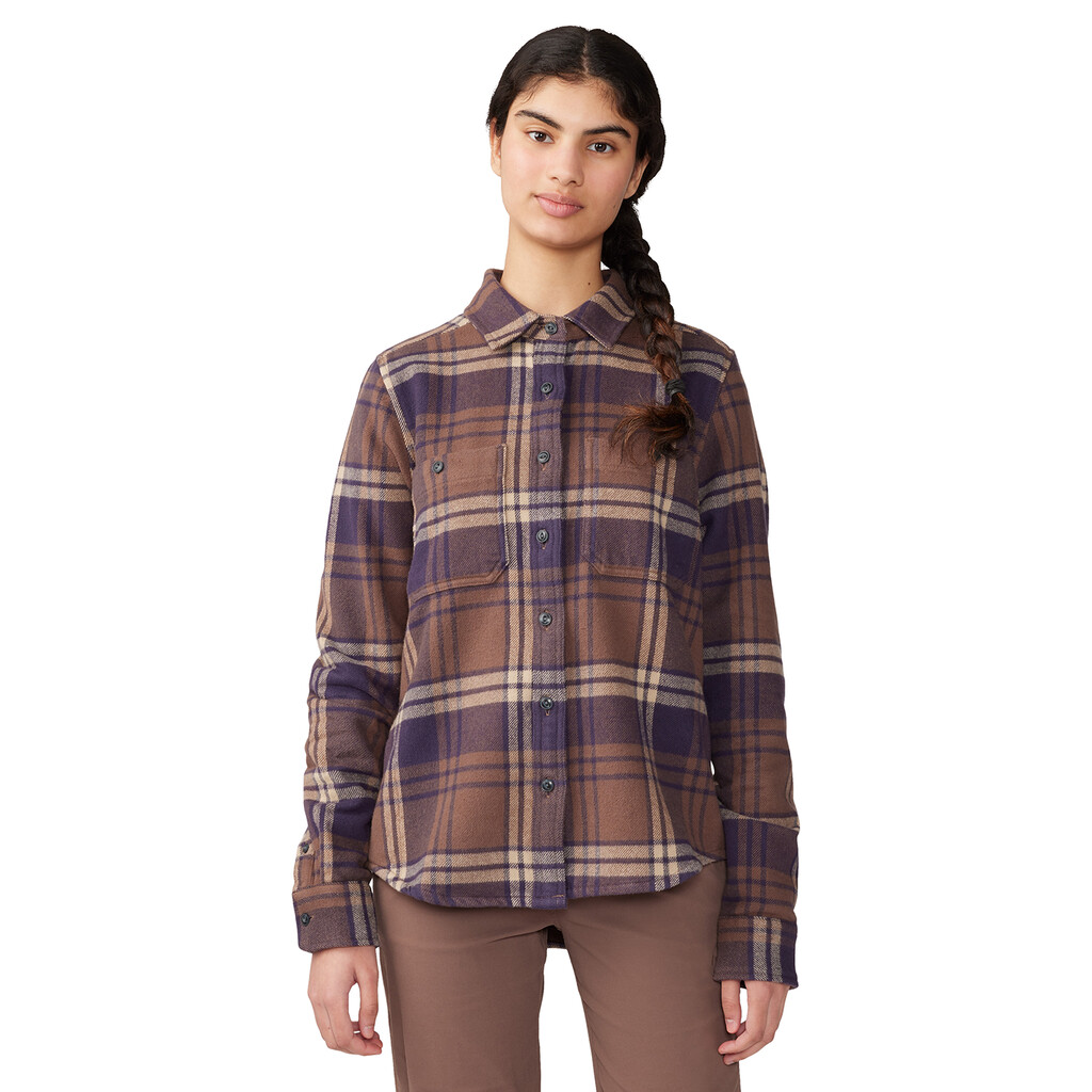 Mountain Hardwear - W Plusher Long Sleeve Shirt - blurple plaid print 598