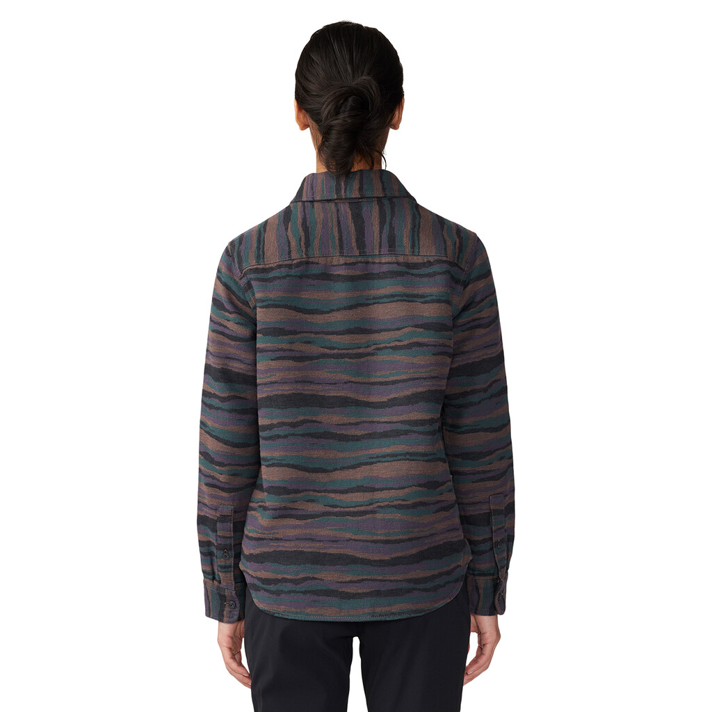 Mountain Hardwear - W Granite Peak Long Sleeve Flannel Shirt - dark marsh geoscape jacquard 376