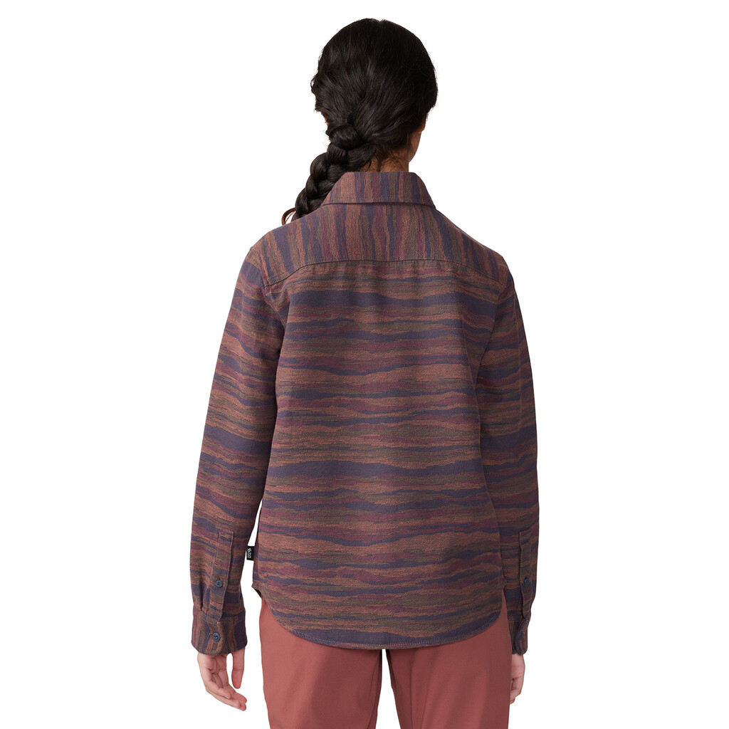 Mountain Hardwear - W Granite Peak Long Sleeve Flannel Shirt - clay earth geoscape jacquard 641